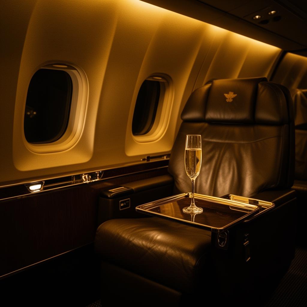 First class cabin interior