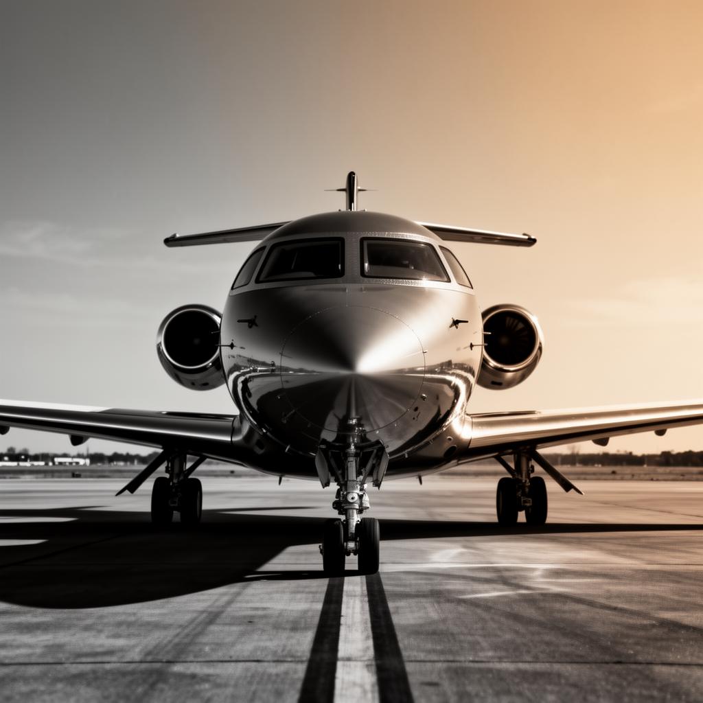 Business jet on tarmac